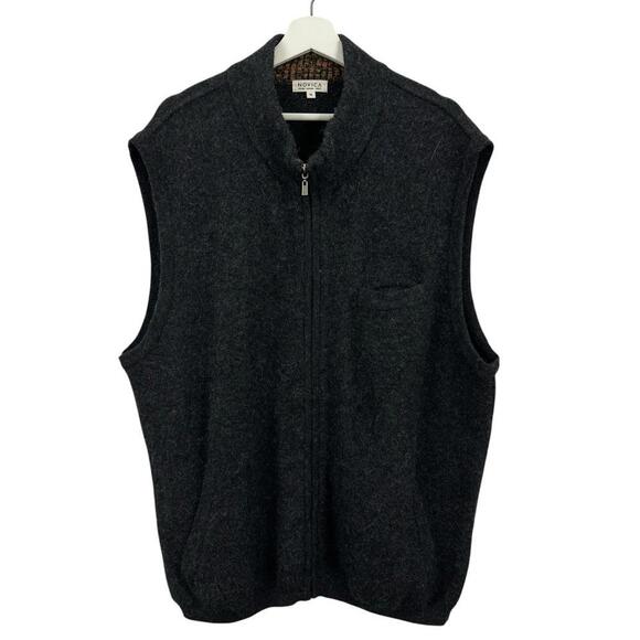 Novica Men’s Baby Alpaca Blend Grey Zip Up Sweater Vest Size XL - Picture 1 of 6